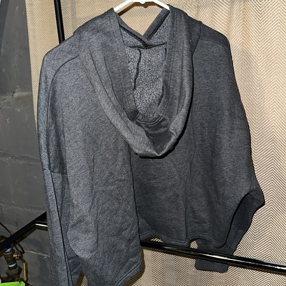 Womens under armour oversized tapered hoodie front cross logo size medium gray - Picture 4 of 5